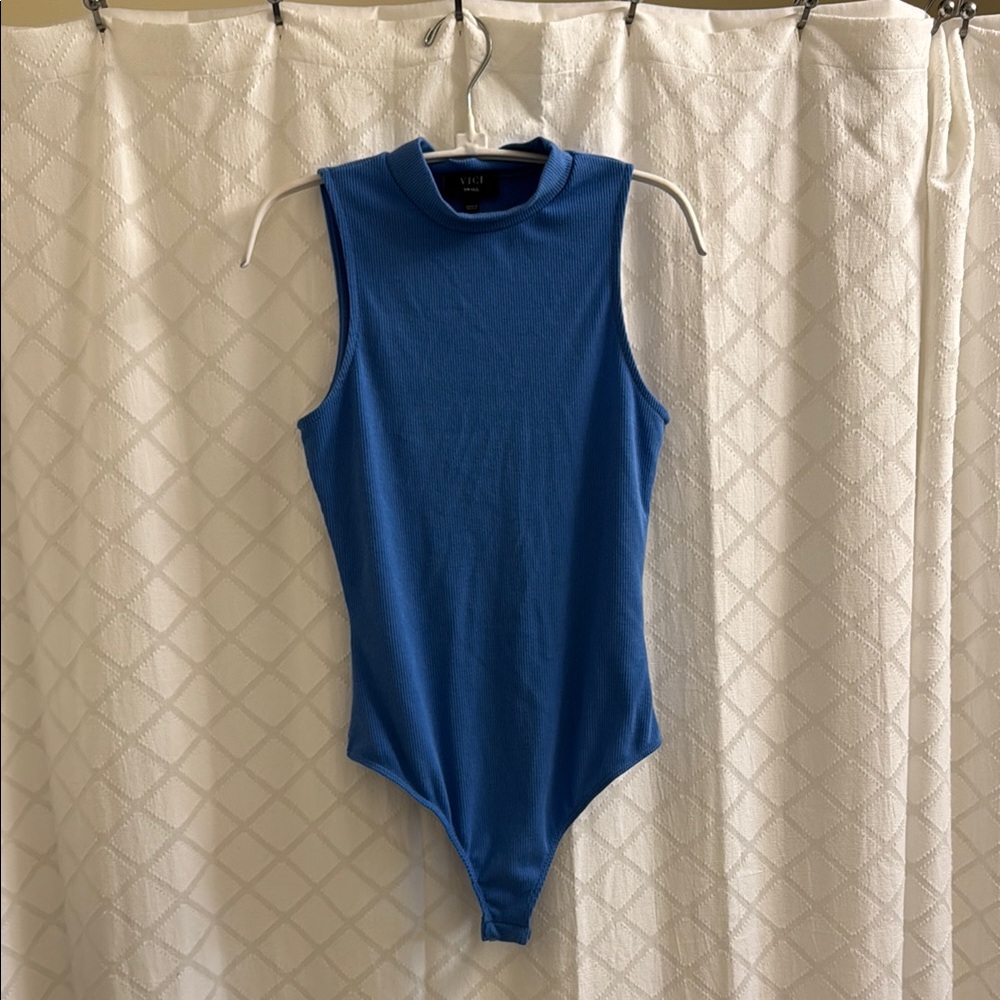 Vici Light Blue Ribbed Top